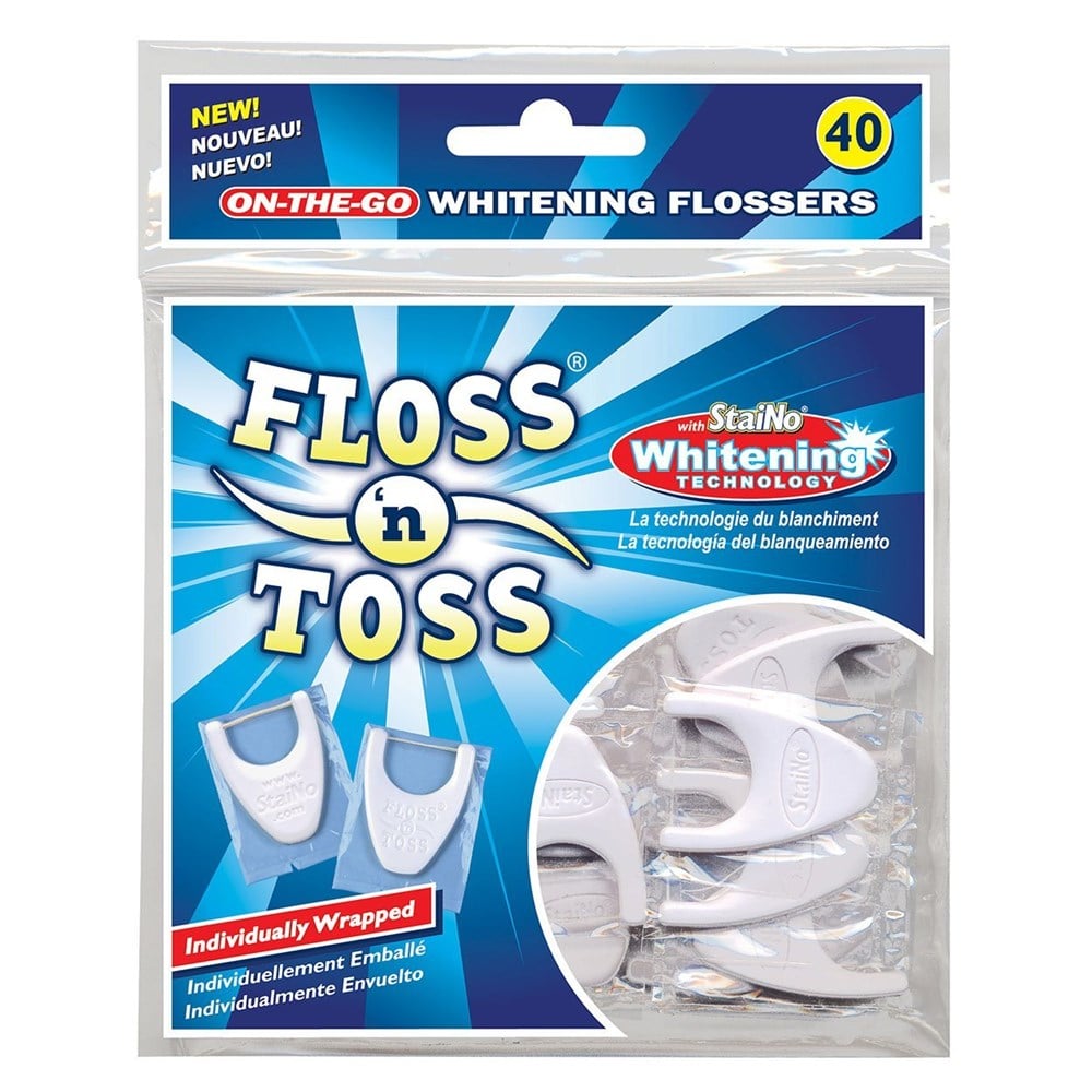 Staino Floss 'N Toss Dental Floss - 40 Individually Packaged | Hygienic