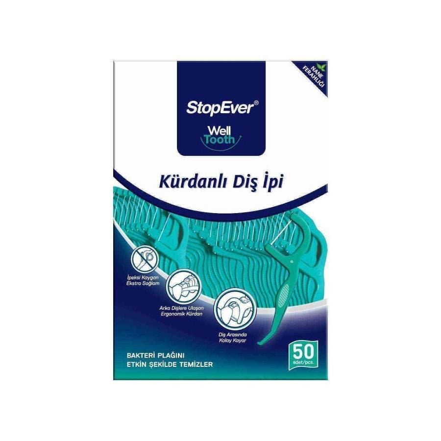 Stopever Dental Floss Picks for Deep Cleaning 50 Count
