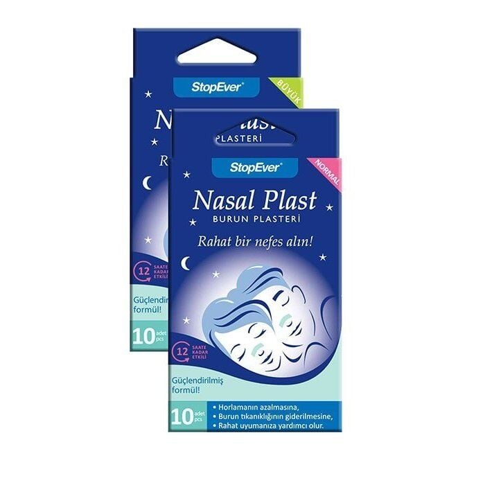 StopEver Nasal Plast Large Size Nasal Strips 10 Count