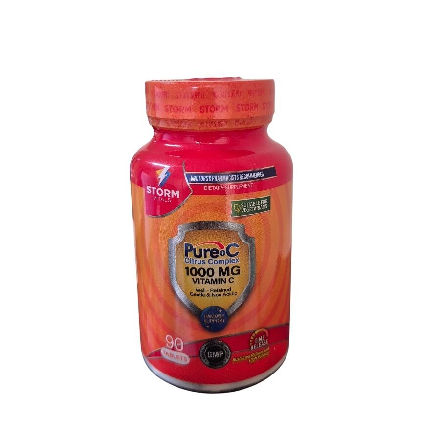Storm Vitals Pure C 1000 mg Vitamin C Supplement 90 Tablets