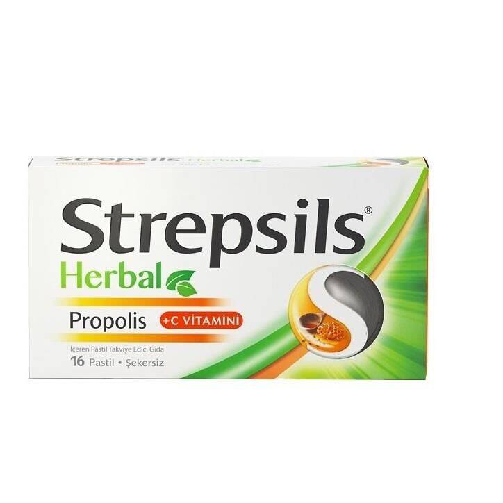 Strepsils Herbal Propolis & Vitamin C Soothing Lozenges 16 Count