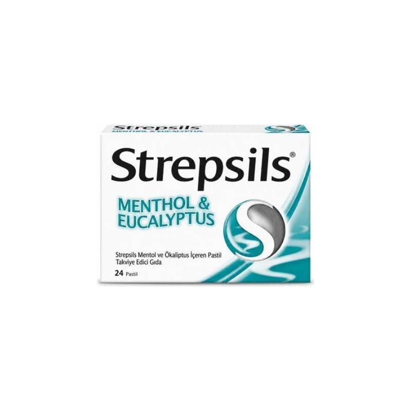 Strepsils Herbal Menthol & Eucalyptus Dietary Supplement Lozenges, 24 Pack