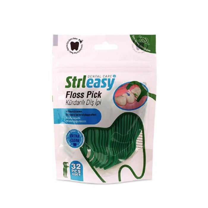 Strleasy Dental Floss Picks for Easy Teeth Cleaning 32 Count