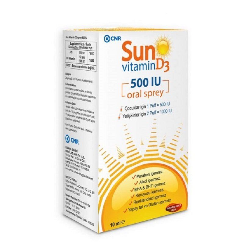 Cnr Ilac Sun Vitamin D3 500IU Daily Oral Spray 10ml