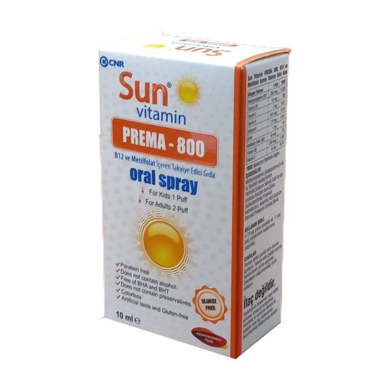 Cnr Ilac Sun Vitamin Prema-800 B12 & Methylfolate Spray 10ml