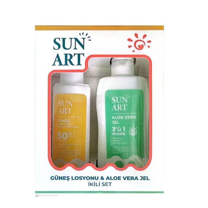 Sunart Sun Care Set SPF50+ Lotion and Soothing Aloe Vera Gel