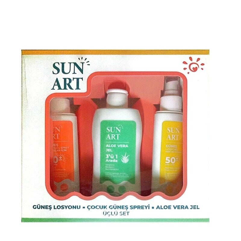 Sunart Sun Care Set SPF 50+ Lotion, Kids Spray & Aloe Vera Gel