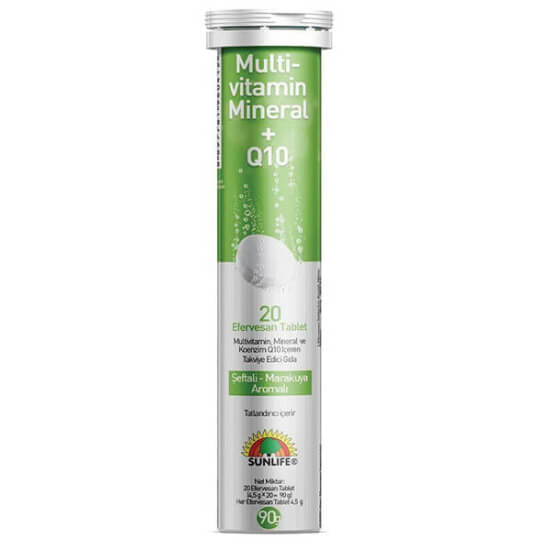 Sunlife Multivitamin Mineral Q10 Effervescent Tablets 20 Count