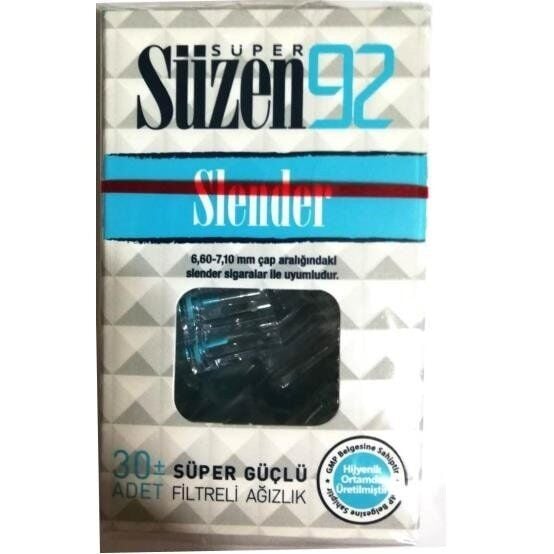 Suzen Agizliklari Super Suzen 92 Slender Filter Tips 30 Count