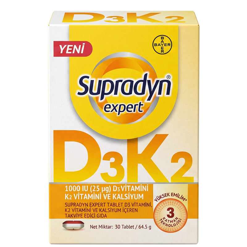 Supradyn Expert Vitamin D3, K2 & Calcium Supplement 30 Tablets