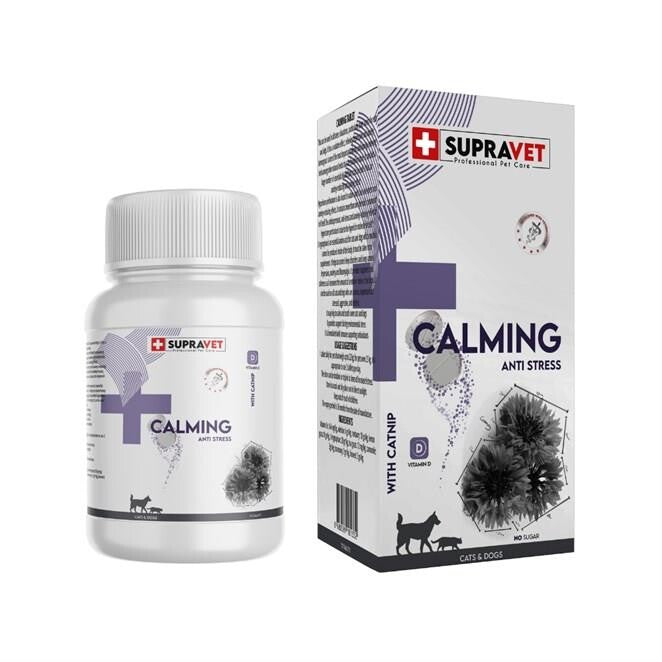 Supravet Calming Tablets with Vitamin D for Cats & Dogs 75 Count