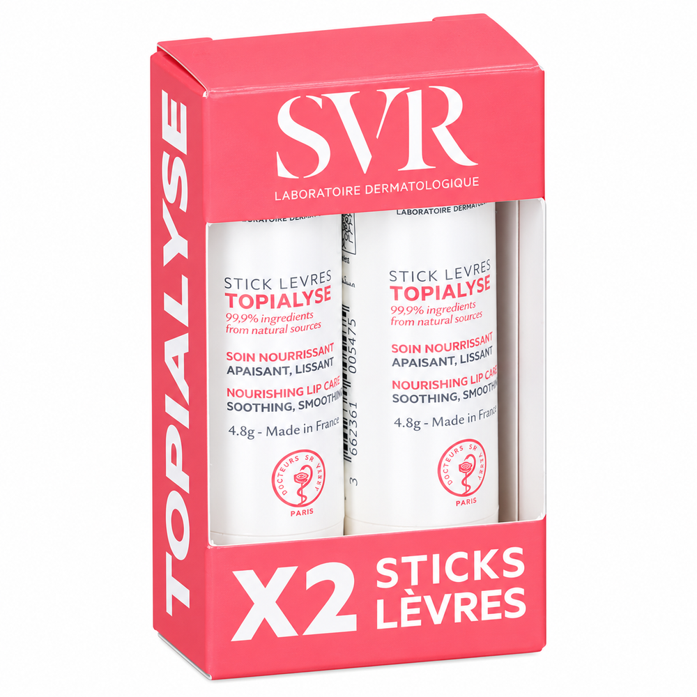 SVR Stick Levres Lip Balm with Shea Butter, 4.8 g x2