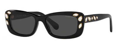 Swarovski 6008 100187 Black Square Sunglasses 54mm