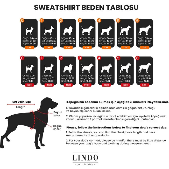 Lindo Club North Deer Red Dog Sweatshirt for Small & Medium Breeds
