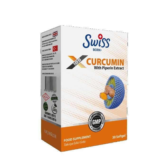 Swiss Bork Curcumin with Piperin Extract for Wellness 30 Capsules