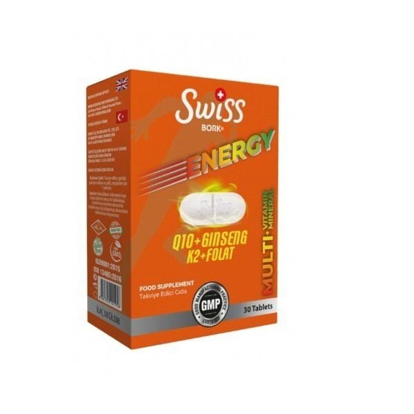 Swiss Bork Energy Q10 & Ginseng Multivitamin Complex 30 Tablets