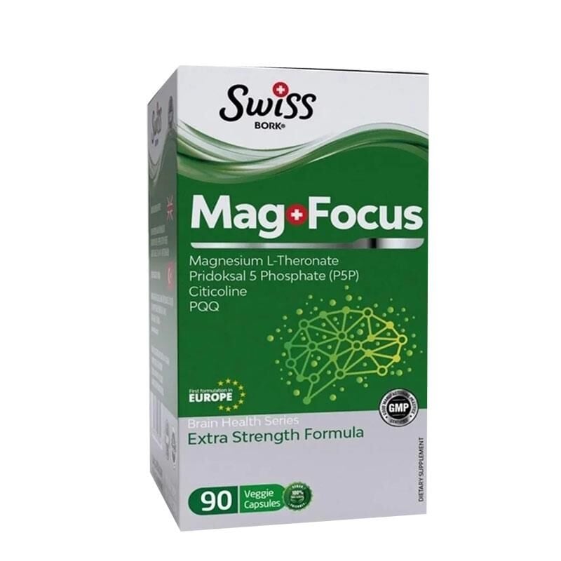 Swiss Bork Magnesium L-Threonate Focus Supplement 90 Capsules