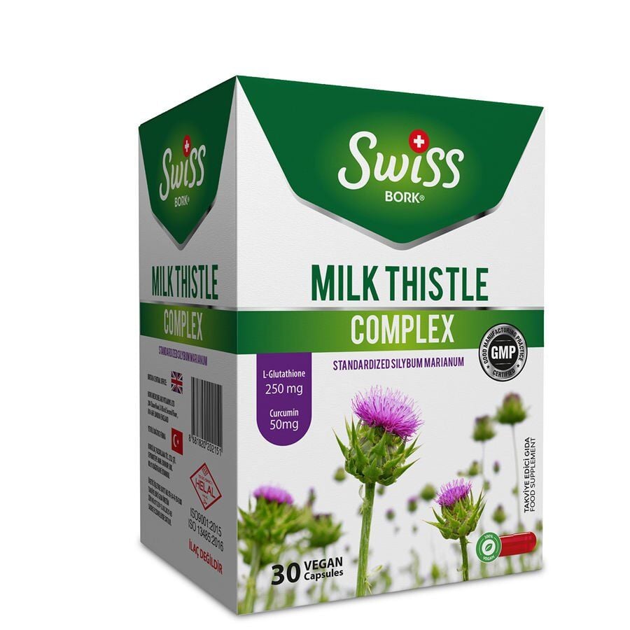 Swiss Bork Milk Thistle Complex with Silymarin & Glutathione 3 x 30 Caps (Pack of 3)