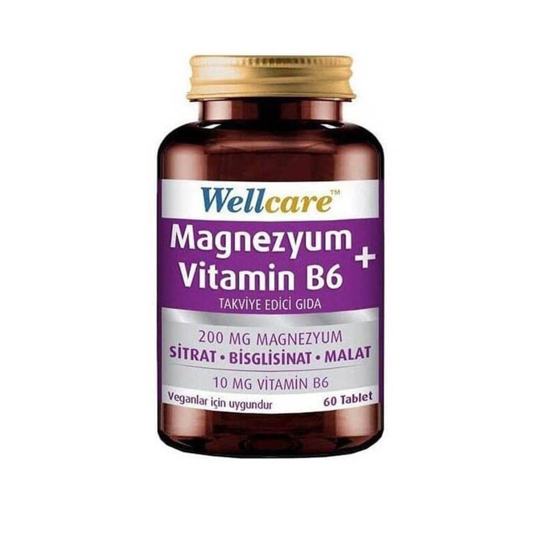 Wellcare Magnesium and Vitamin B6 Supplement, 60 Tablets - Enhances Energy & Supports Overall Wellness Wellcare Magnesium & Vitamin B6 Supplement - 60 Tablets Magnesium Supplement, Vitamin B6 Supplement, Dietary Supplement, Magnesium and Vitamin B6, Wellness and Nutrition, Health Supplements, Energy Boost, Nutritional Support, Wellcare, Supplement for Adults, Health and Wellness Products