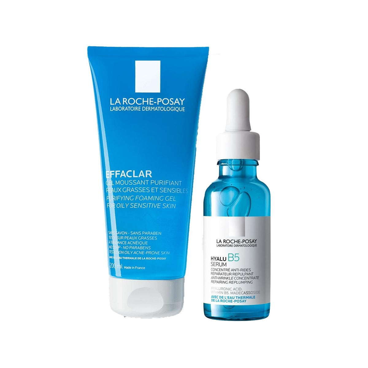 La Roche Posay Effaclar Gel & Hyalu B5 Serum Set for Acne-Prone 