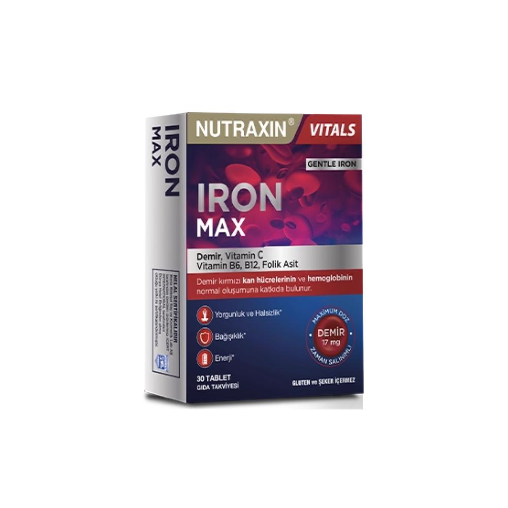 Nutraxin Iron Max: High Potency Iron Supplement for Deficiency &amp; Anemia - Boost Energy &amp; Red Blood Cell Production (30 Tablets) - image 2