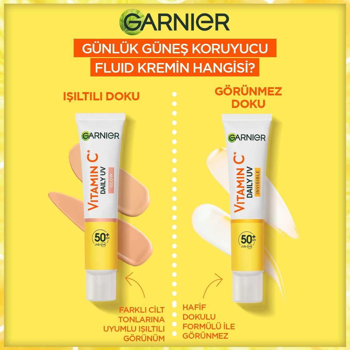Garnier Daily Sunscreen Face Cream SPF50+ - Vitamin C Enriched, Vegan, Dermatologically Tested - 1.35 fl oz Garnier SPF50+ Daily Sunscreen Face Cream - Vitamin C & Vegan daily sunscreen, face cream with SPF50+, Vitamin C face cream, vegan skincare, dermatologically tested sunscreen, sun protection, brightening skincare, lightweight face cream, invisible texture, cruelty-free cosmetics, sensitive skin products, skincare essentials