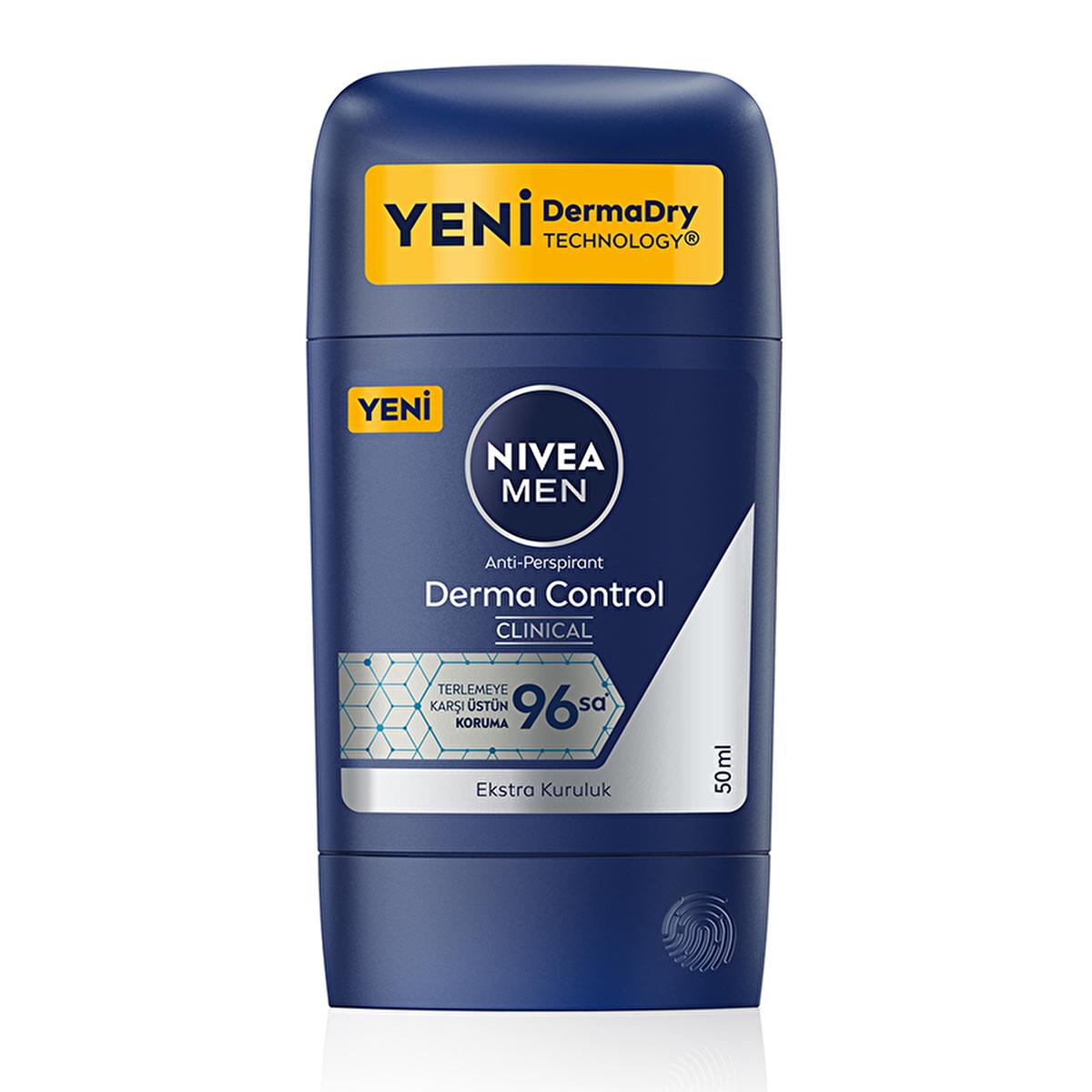 Nivea Derma Control Clinical Men&#39;s Deodorant Stick - Long Lasting Sweat Protection, Anti-Perspirant, 1.69 fl oz Nivea Men&#39;s Deodorant Stick - 96hr Sweat Protection Nivea Deodorant Stick, Men&#39;s Deodorant, Anti-perspirant Deodorant, Long-lasting Sweat Protection, Derma Control Deodorant, Men&#39;s Grooming, Personal Care, Hygiene Products, Sweat Protection, Odor Control, Vitamin C, Dermatologically Tested, Gentle Deodorant