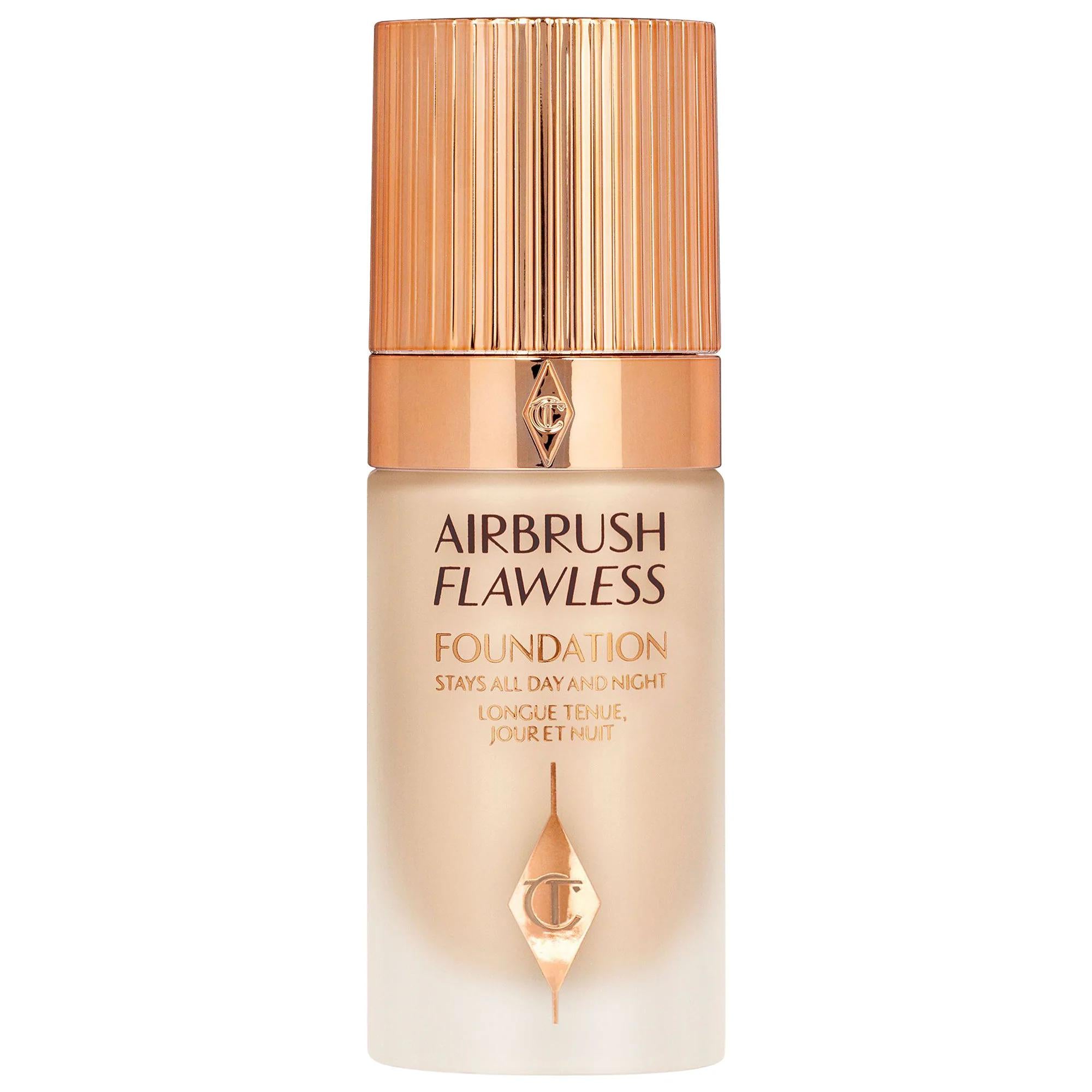 Charlotte Tilbury Airbrush Flawless Longwear Foundation: Full Coverage, Hydrating, Anti-Aging, Poreless Finish - Vegan &amp; Cruelty-Free Charlotte Tilbury Foundation: Flawless Coverage &amp; Longwear longwear foundation, full coverage foundation, matte foundation, vegan foundation, cruelty-free foundation, hydrating foundation, poreless foundation, transfer resistant foundation, anti-aging foundation, flawless finish foundation, foundation, makeup, face makeup, long lasting foundation, wrinkle reduction, skin hydr
