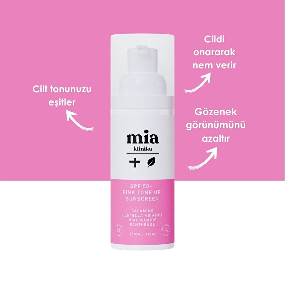 Mia Klinika SPF 50+ Pink Tone Up Sunscreen Cream - Moisturizing, Tone Evening, UV Protection - view 2