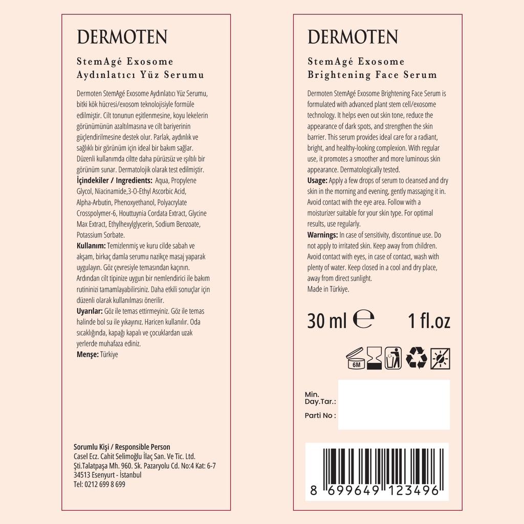 Dermoten StemAge Exosome Brightening Face Serum 30 ml