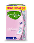 Molped Anatomical Mega Night Pads for Leak Protection 30 Count