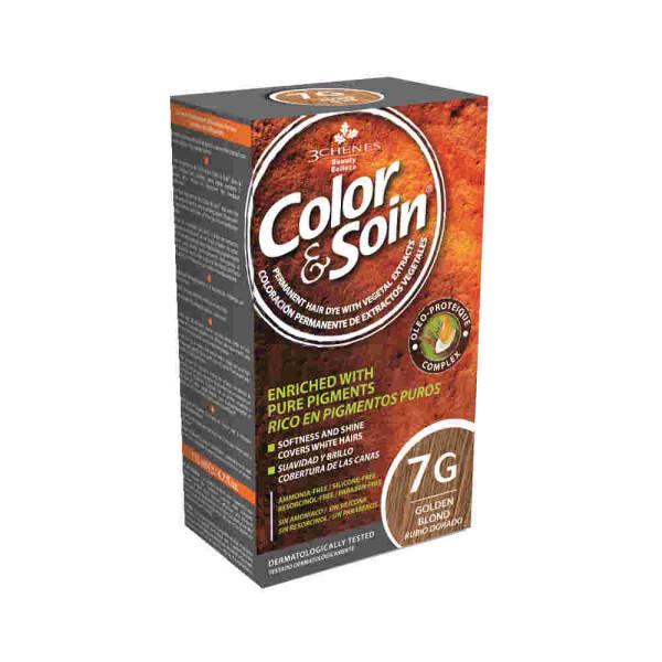 Color&Soin Golden Blond Hair Dye - Ammonia-Free, Botanical Hair Color (7G) Color&Soin 7G Golden Blond Hair Dye - Ammonia-Free Golden Blond Hair Dye, Ammonia-Free Hair Color, Botanical Hair Dye, Paraben-Free Hair Color, Silicone-Free Hair Dye, Hair Care, Natural Beauty Products, Hair Coloring, 7G Golden Blond, Color&Soin