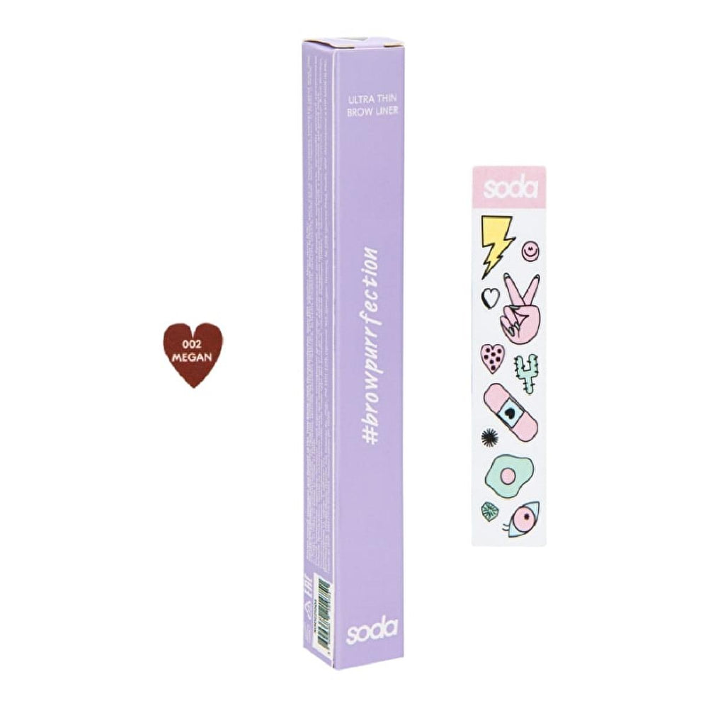 Soda Ultra Thin Brow Liner - Precise Eyebrow Definition & Long-Lasting Makeup - 002 Megan - view 2