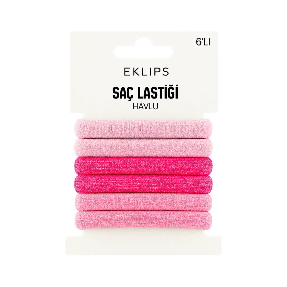 Eklips 6-Piece Glitter Pink Hair Towel Clip Set