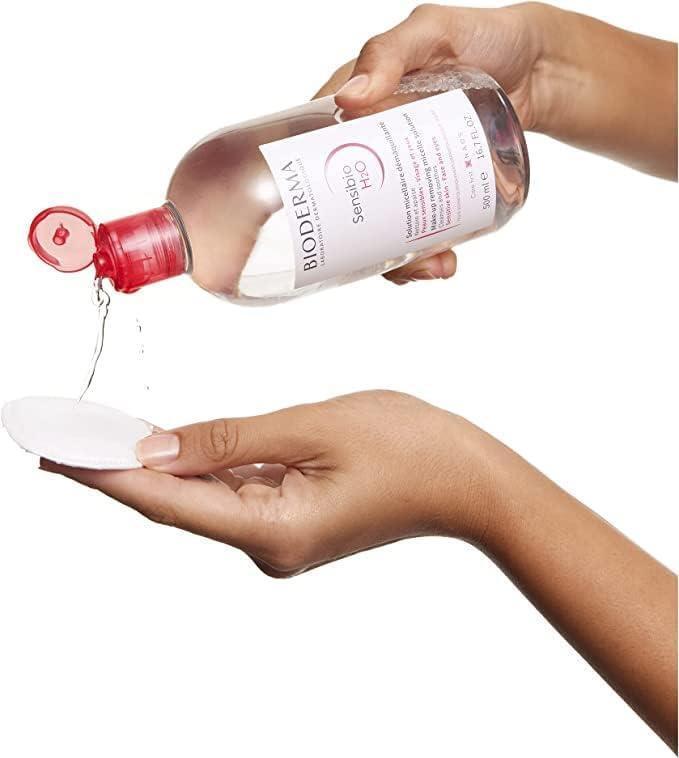 Bioderma Sensibio H2O: Gentle Micellar Cleansing Water - Soothes & Removes Makeup, Perfect for Sensitive Skin (500ml) Bioderma Sensibio H2O: Micellar Water for Sensitive Skin micellar water, sensitive skin cleanser, makeup remover, no rinse cleanser, Bioderma Sensibio H2O, gentle face cleanser, eye makeup remover, cleansing water for sensitive skin, micellar cleansing water, sensitive skin, normal skin, combination skin, no-rinse formula, cucumber extract, soothing, refreshing, makeup removal, face cleanser