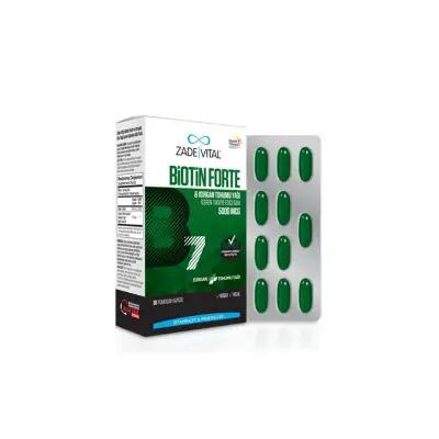 Zade Vital Biotin Forte B7 5000 mcg Dietary Supplement for Hair, Skin, and Nail Support - 30 - Vitamin & Supplement