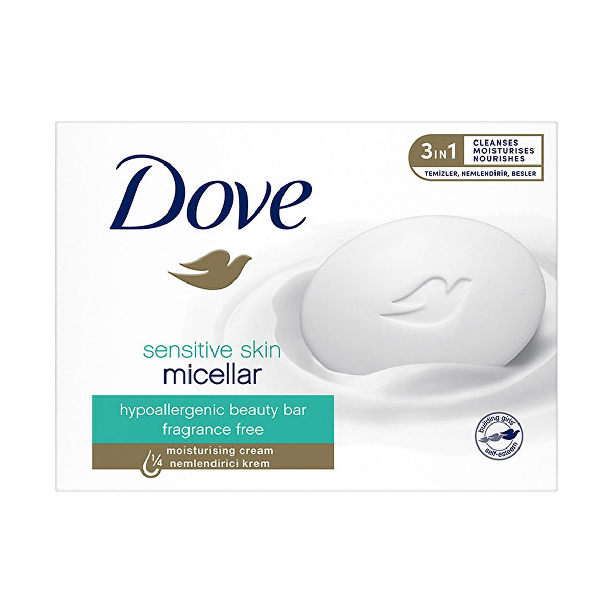 Dove Sensitive Skin Beauty Bar - Micellar Cleansing Soap with Moisturizing Cream, Hypoallergenic & Fragrance-Free Dove Sensitive Skin Beauty Bar - Gentle Micellar Cleansing Soap Sensitive Skin Beauty Bar, Micellar Cleansing Soap, Moisturizing Beauty Soap, Hypoallergenic Cleansing Bar, Fragrance-Free Beauty Product, Gentle Cleansing, Sensitive Skin Care, Dove Beauty Bar, Moisturizing Soap, Sulfate-Free Soap, Fragrance-Free Soap