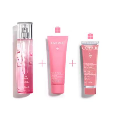 caudalie rose de vignes perfume, caudalie rose de vignes shower gel, caudalie rose de vignes hand cream Caudalie Rose De Vignes Set - Floral Scent | 3 Products Caudalie Rose De Vignes Set - Floral Scent | 3 Products caudalie, rose-de-vignes, set, flowers, skincare, perfume, shower-gel, hand-cream, gift-set, ai-generated