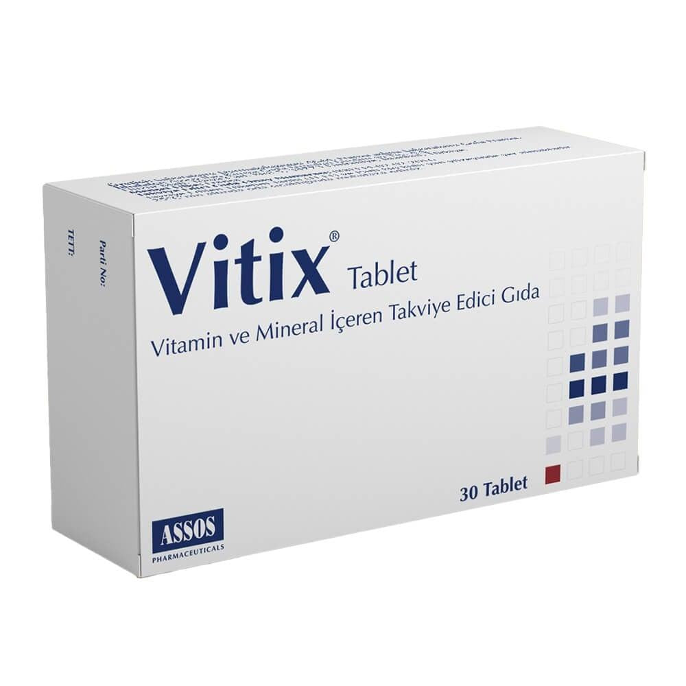 Vitix - Vitamin and Mineral Dietary Supplement for Immune System Support - 30 Tablets Vitix Dietary Supplement for Immune Support - 30 Tablets Dietary Supplement, Vitamin and Mineral Supplement, Immune System Support, Antioxidant Supplement, Adult Health Supplement, Non-Medicinal Health Product, Vitix, Health and Wellness, Nutritional Support, Vitamin C, Vitamin E, Zinc, Copper, Selenium, B Vitamins, Melon Extract