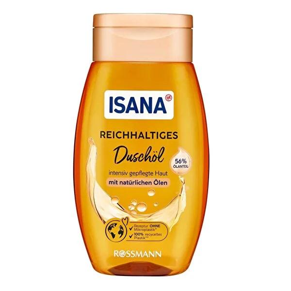 Isana Shower Oil - 56% Natural Oil Content, Moisturizing for Dry & Sensitive Skin, Dermatologically Tested - 6.76 fl oz Isana Shower Oil - 56% Natural Oil for Dry Skin shower oil, natural oil content, dermatologically tested, pH-balanced, moisturizing shower product, dry skin care, sensitive skin friendly, cosmetic, skincare, natural ingredients, shower routine, skin hydration, E Vitamin, luxurious skincare, daily skincare, skin nourishment