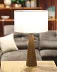 Homing Lucca Fabric Table Lamp Shade - Wooden Body, Soft Lighting, E27 Socket - view 3
