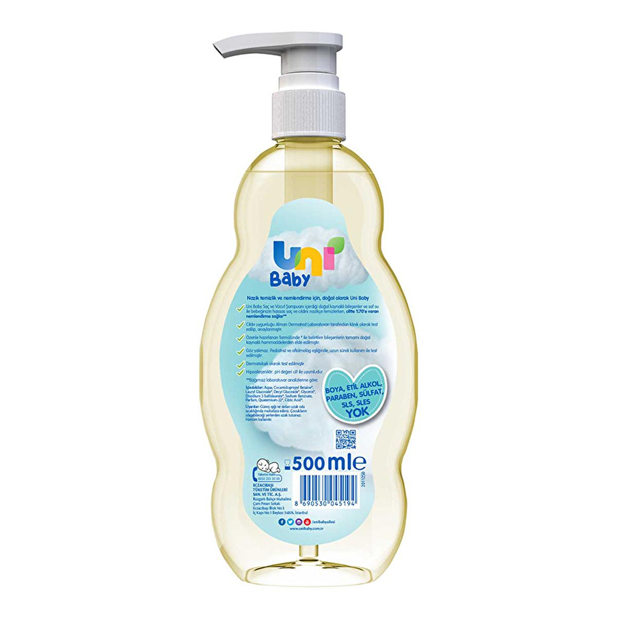 Uni Baby Shampoo 500ml - Natural, Hypoallergenic, Moisturizing Baby Care Uni Baby Shampoo 500ml - Natural & Hypoallergenic baby shampoo, natural baby care, hypoallergenic baby products, moisturizing baby shampoo, dermatologically tested baby care, gentle baby products, safe baby shampoo, natural ingredients, baby skin care, baby hair care