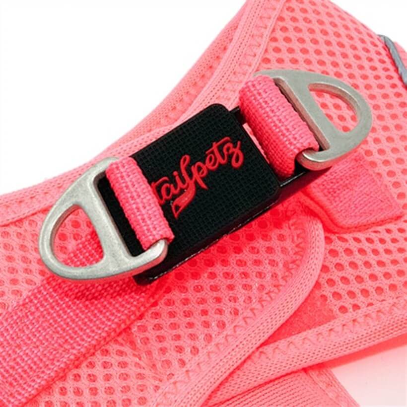Tailpetz Air-Mesh Dog Harness Breathable Neo Pink Small