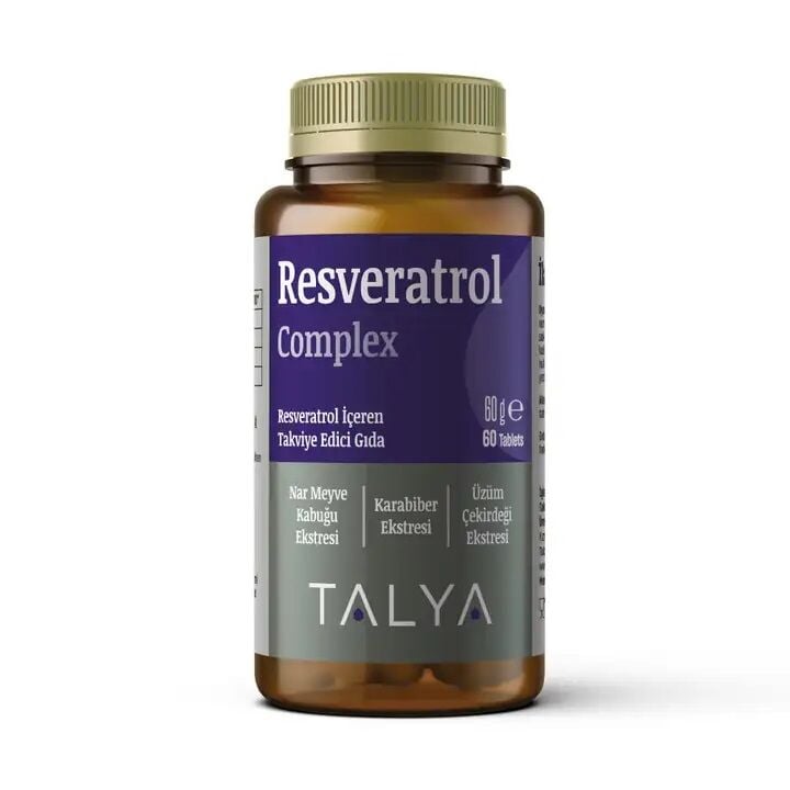 Talya Resveratrol Complex Antioxidant Support Supplement 60 Tablets