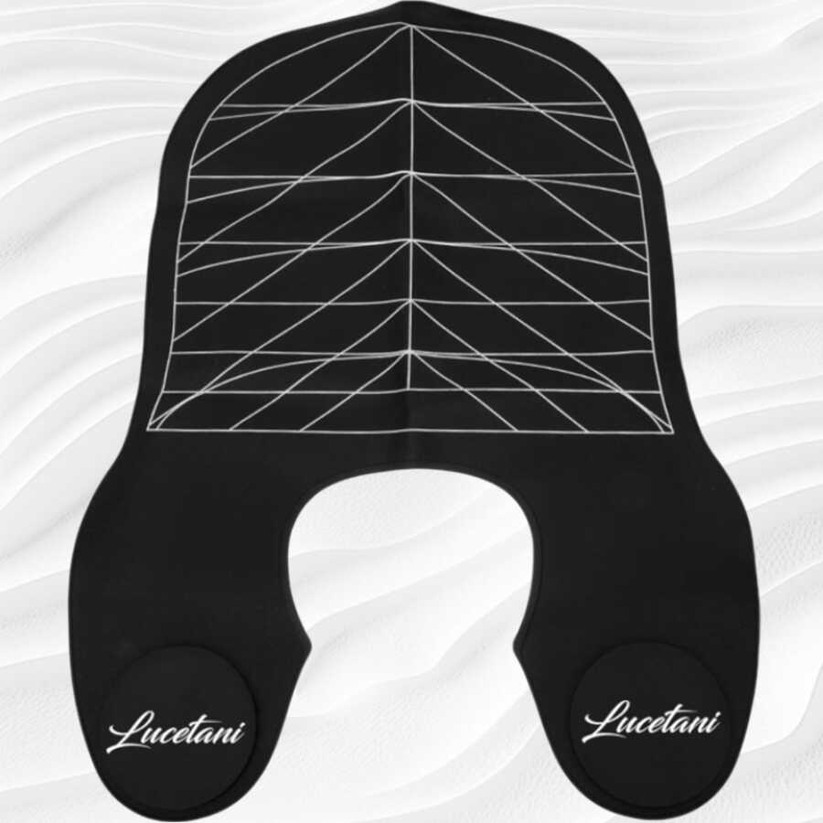 Lucetani Silicone Hair Cutting Collar with Guide Lines Black