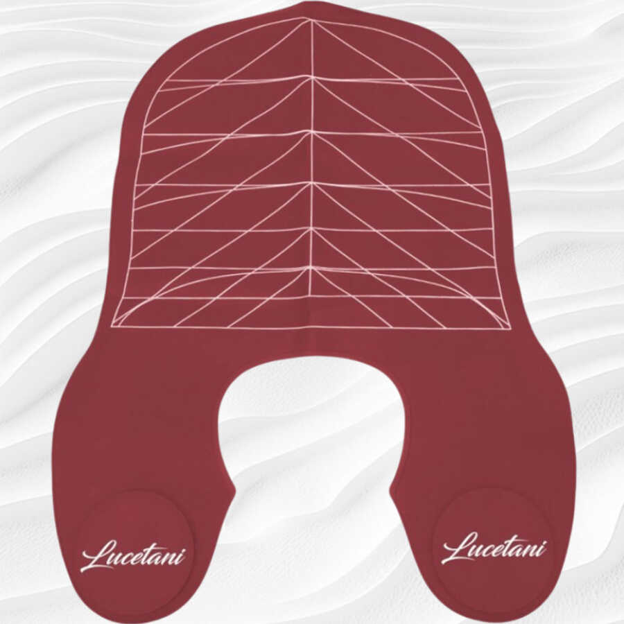 Lucetani Silicone Hair Cutting Collar with Guide Lines Red