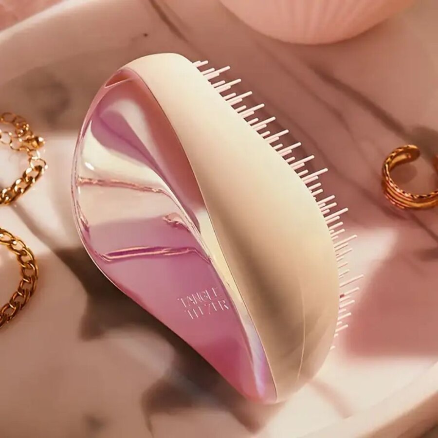 Tangle Teezer Compact Styler Holographic Pink Hair Brush for Detangling