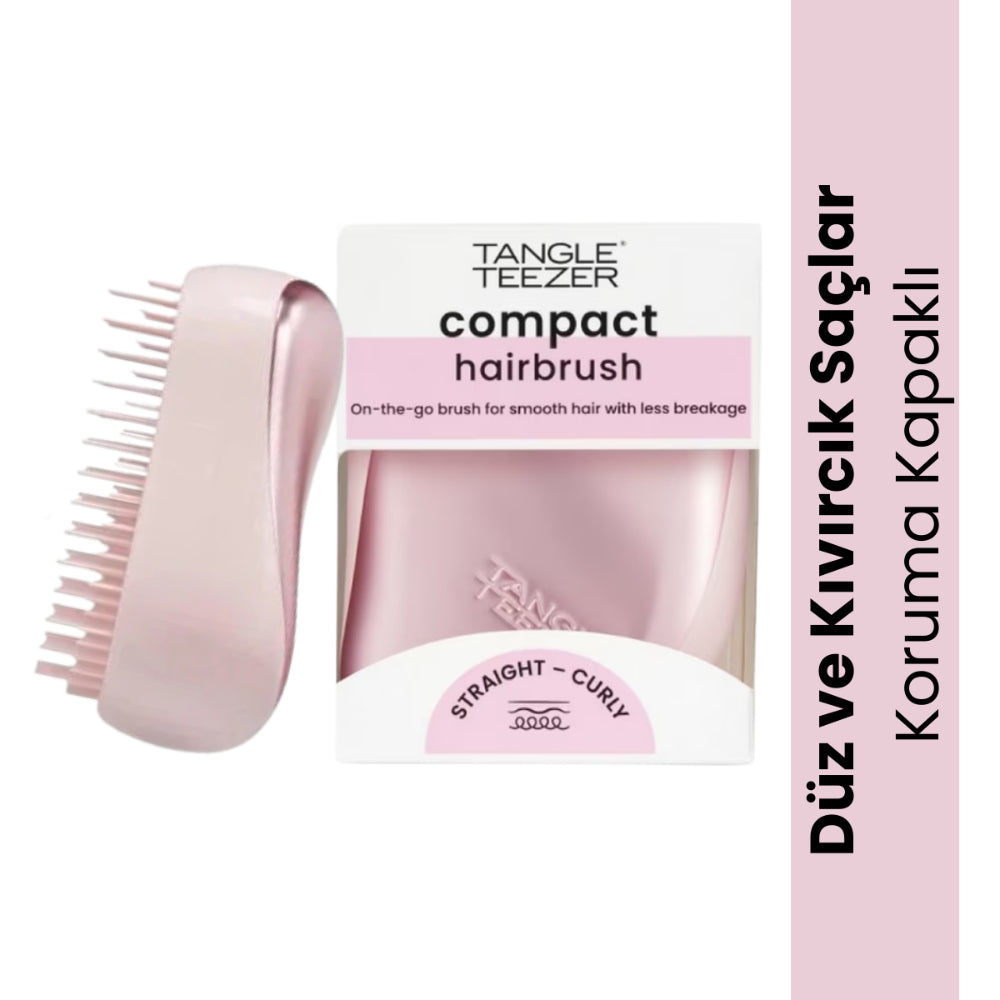 Tangle Teezer Compact Styler Pink Matte Chrome Hairbrush 1 Count