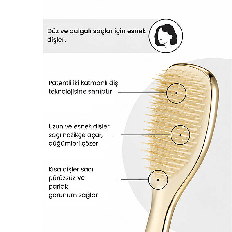 Tangle Teezer Mini Ultimate Detangler Champagne Gold Chrome Brush