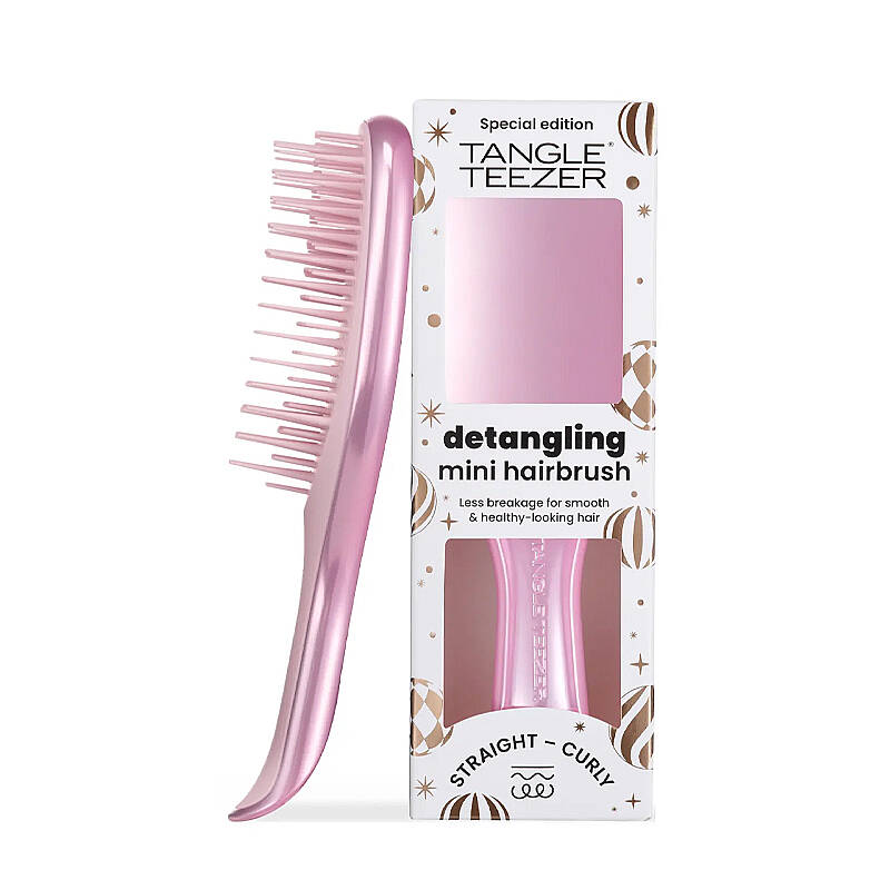 Tangle Teezer Mini Ultimate Detangler Satin Pink Chrome Brush